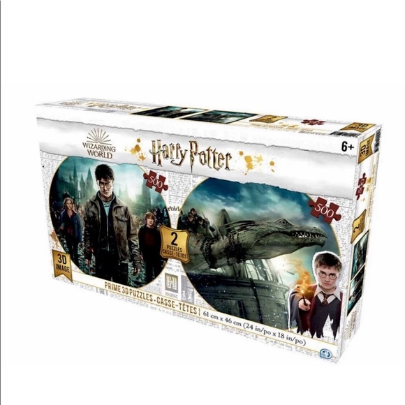 Harry Potter 3D Image Lenticular Puzzle Wizarding World Twin Pack 500 Pcs Each - Picture 1 of 9
